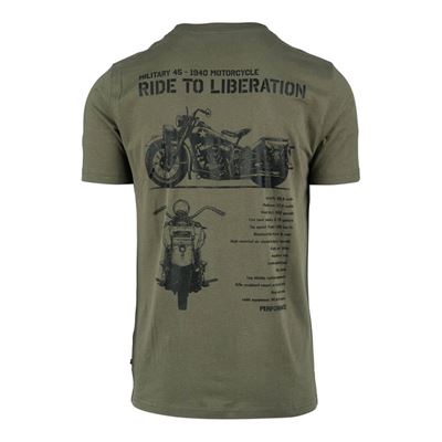 T-Shirt „WWII Motorrad Liberator WLA Badge“ GRÜN