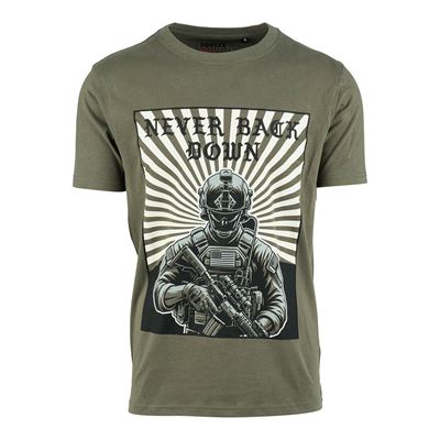 T-Shirt „Never Back Down“ GRÜN