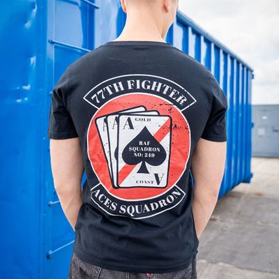 T-Shirt 77th Aces Fighter Squadron SCHWARZ FOSTEX 133663 5