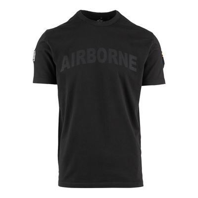 T-Shirt AIRBORNE mit Aufnäher der 101. Division auf dem Ärmel SCHWARZ FOSTEX 133670-B 2