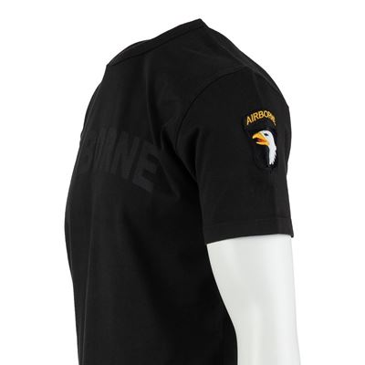 T-Shirt AIRBORNE mit Aufnäher der 101. Division auf dem Ärmel SCHWARZ FOSTEX 133670-B 3