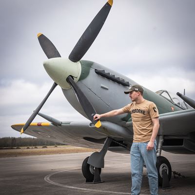 T-Shirt AIRBORNE mit Aufnäher der 101. Division auf dem Ärmel SAND FOSTEX 133670-P 9