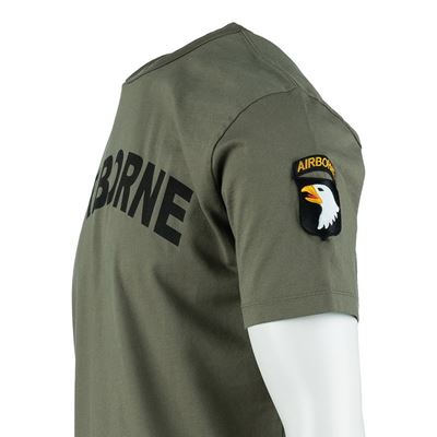 T-Shirt AIRBORNE mit Aufnäher der 101. Division auf dem Ärmel GRÜN FOSTEX 133670-Z 4