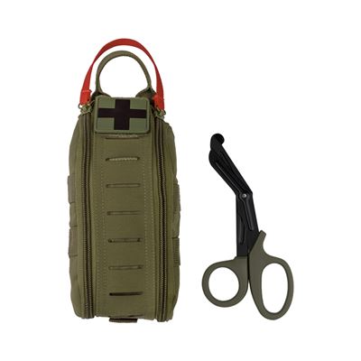 IFAK-Etui mit Reißverschluss LASER CUT MOLLE inklusive Schere GRÜN
