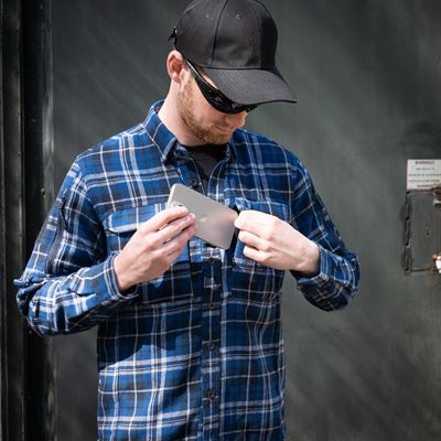 Flanellhemd CONTRACTOR Blue/grey
