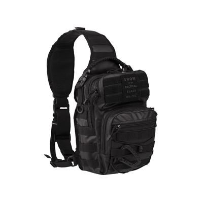 Rucksack ASSAULT klein mit einem Riemen PU Abdeckung BLACK