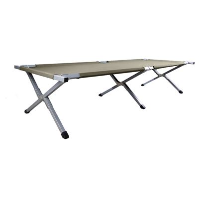 Klappbarer Liegestuhl im US-Stil mit Stahlrahmen 190x65cm OLIV