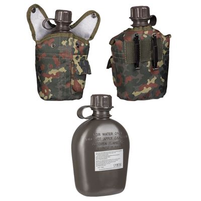 Feldflasche US IMPORT 1l mit Hülle FLECKTARN