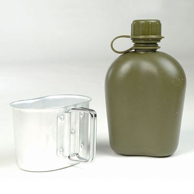 Feldflasche US 1l mit Trinkbecher und Hülle FLECKTARN