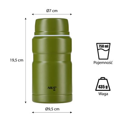 Thermosbehälter für Speisen 750 ml GRÜN NILS Camp 15-02-050 10