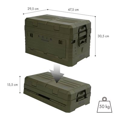 Faltbare Box mit Deckel 42 l GRÜN NILS Camp 15-03-603 13