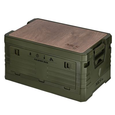 Faltkiste mit Deckel und Holzplatte 32 l GRÜN