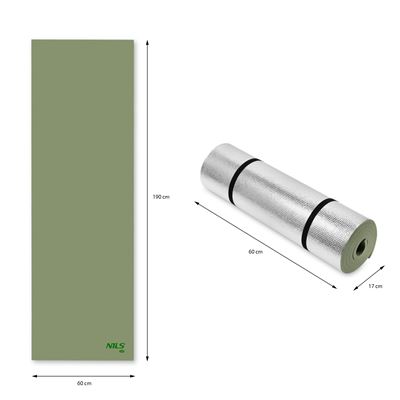Schaumstoff-Isomatte mit ALU-Folie 190 × 60 × 1,2 cm GRÜN/ALU NILS Camp 15-05-408 7