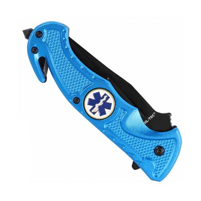 Klappmesser mit Klip und Cutter RESCUE EMS BLAU
