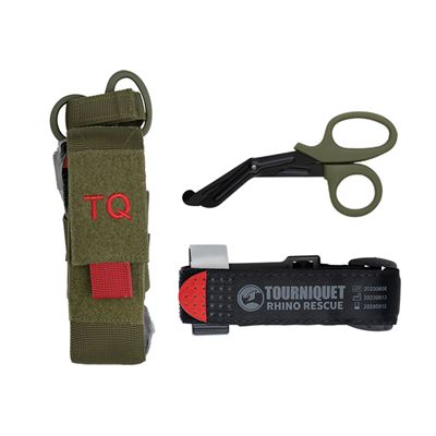 Rhino Rescue-Tourniquet-Set mit Tasche und Schere OLIVE