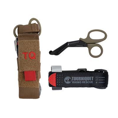 Rhino Rescue-Tourniquet-Set mit Tasche und Schere COYOTE