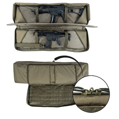 Langwaffentasche für zwei Gewehre LASER MODULAR mit Rückengurten OLIV