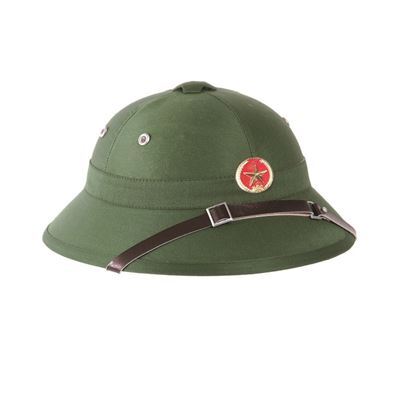 Helm VIETCONG TROPIC mit Abzeichen GRÜN