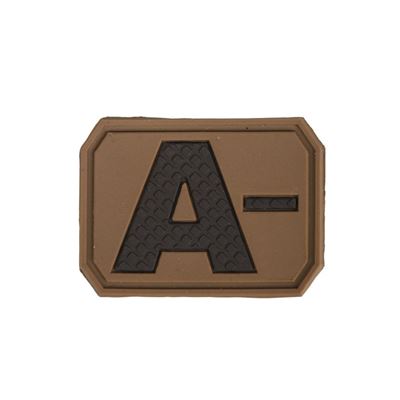 Patch Plastik 3D Velcro Blutgruppe A- COYOTE