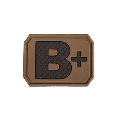 Patch Plastik 3D Velcro Blutgruppe B+ COYOTE