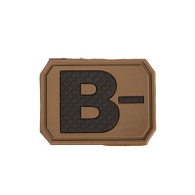 Patch Plastik 3D Velcro Blutgruppe B- COYOTE