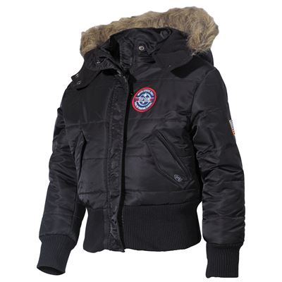 Kinderjacke mit Kapuze N-2B POLAR SCHWARZ