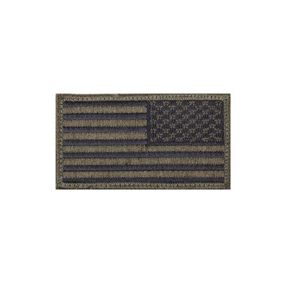 Aufnäher US Flagge 4,5 x 8,5 cm revers SCHWARZ/GRÜN