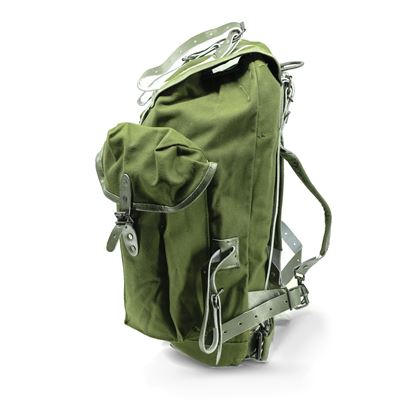 Canvas-Rucksack mit Lederriemen und Stahlverstärkung