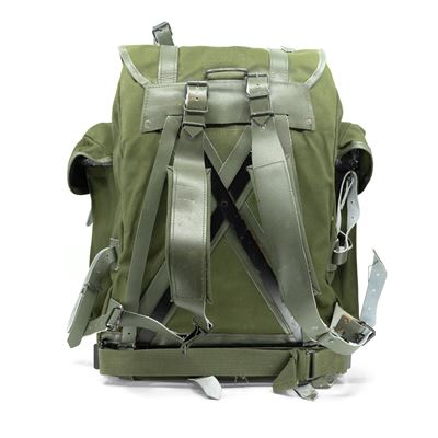 Canvas-Rucksack mit Lederriemen und Stahlverstärkung