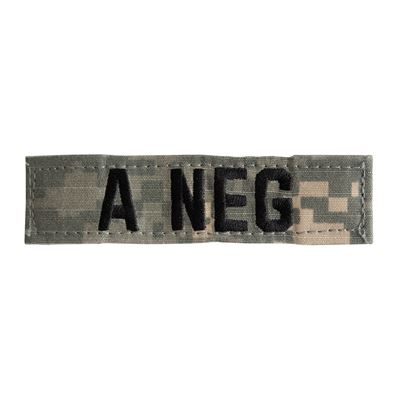 Patch Blutgruppe A NEG VELCRO ACU DIGITAL