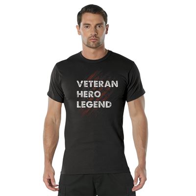 Tshirt VETERAN HERO LEGEND SCHWARZ