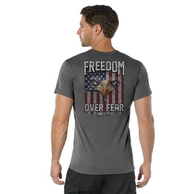 Tshirt FREEDOM OVER FEAR GRAU