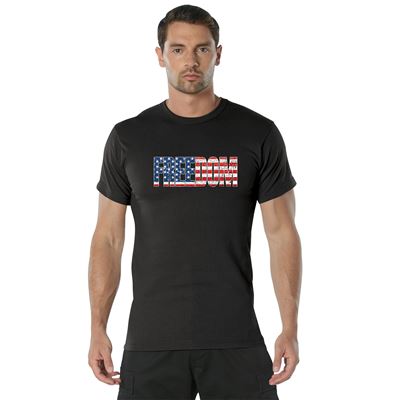 Tshirt FREEDOM US Flagge SCHWARZ