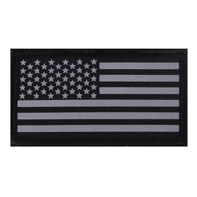 Patch REFLEKTIEREND Flagge USA Velcro SCHWARZ