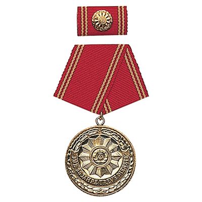 Medaillen mit Auszeichnung für MDI 'FÜR TREUE DIENSTE' 25 Jahre GOLD