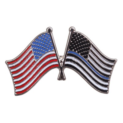 Anstecker Flagge USA bunt und mit blauem Streifen