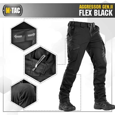 Taktische Hose AGGRESSOR Gen. II Flex SCHWARZ M-TAC 20058002 4