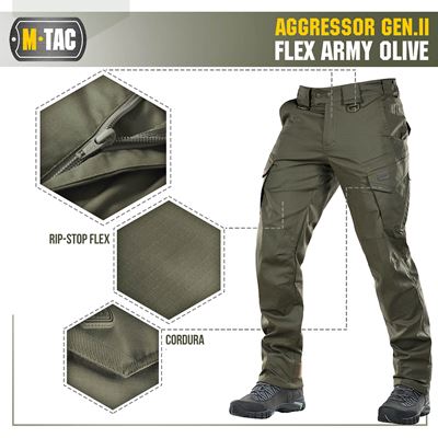 Taktische Hose AGGRESSOR Gen. II Flex GRÜN M-TAC 20058062 28