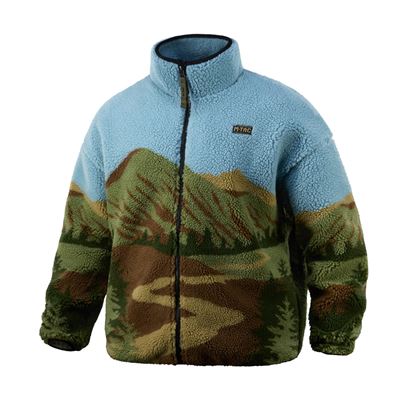 Sweatshirt mit Reißverschluss aus SHERPA-Fleece mit Karpaten-Motiv