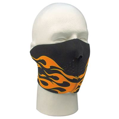 Gesichtsmaske aus Neopren SCHWARZ MIT FLAMME