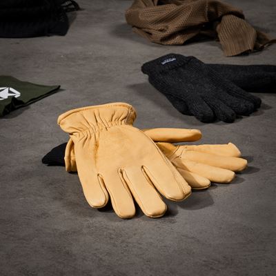 Handschuhe winter OUTDOOR Leder GELB