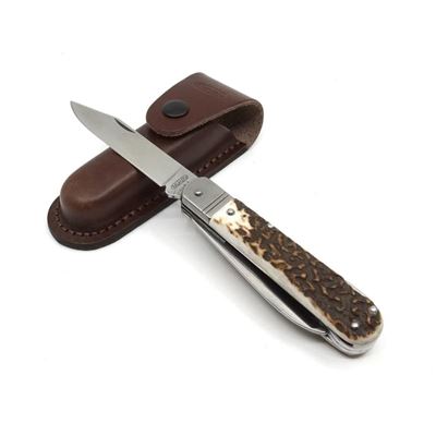 Jagdmesser FIXIR mit Klingenarretierungen Griff aus HIRSCHGEWEIH