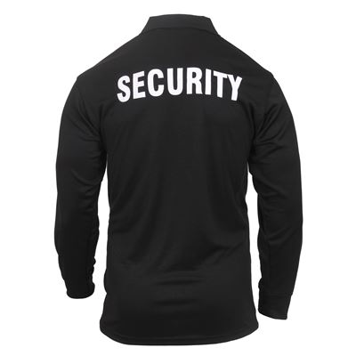 Tshirt mit Kragen SECURITY Langarm SCHWARZ