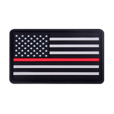 Patch US Flagge rote Linie Plastik VELCRO