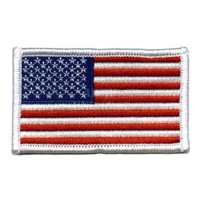 Aufnäher US Flagge 5 x 7,5 cm bunt mit weißem Rand