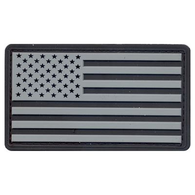 Patch Flagge USA Plastik SCHWARZ/GRAU