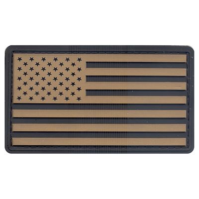 Patch Flagge USA Plastik SCHWARZ/KHAKI