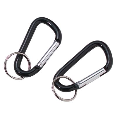 Karabiner ACCESSORY mit Schlüsselring 2 St SCHWARZ