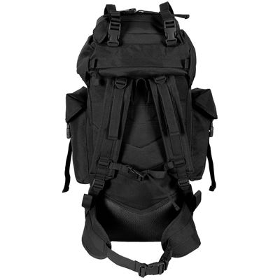 Kampfrucksack MOLLE 65 l gepolstert + ALU-Verstärkung SCHWARZ