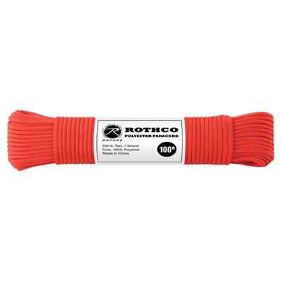 Schnur PARACORD Polyester 550LB 30m 4mm ROT